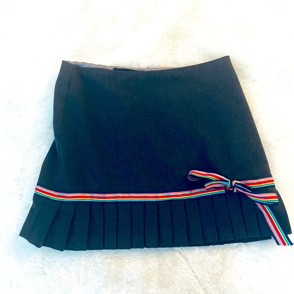 Maizy Cummings Mini Gray Pleated Skirt SZ 2